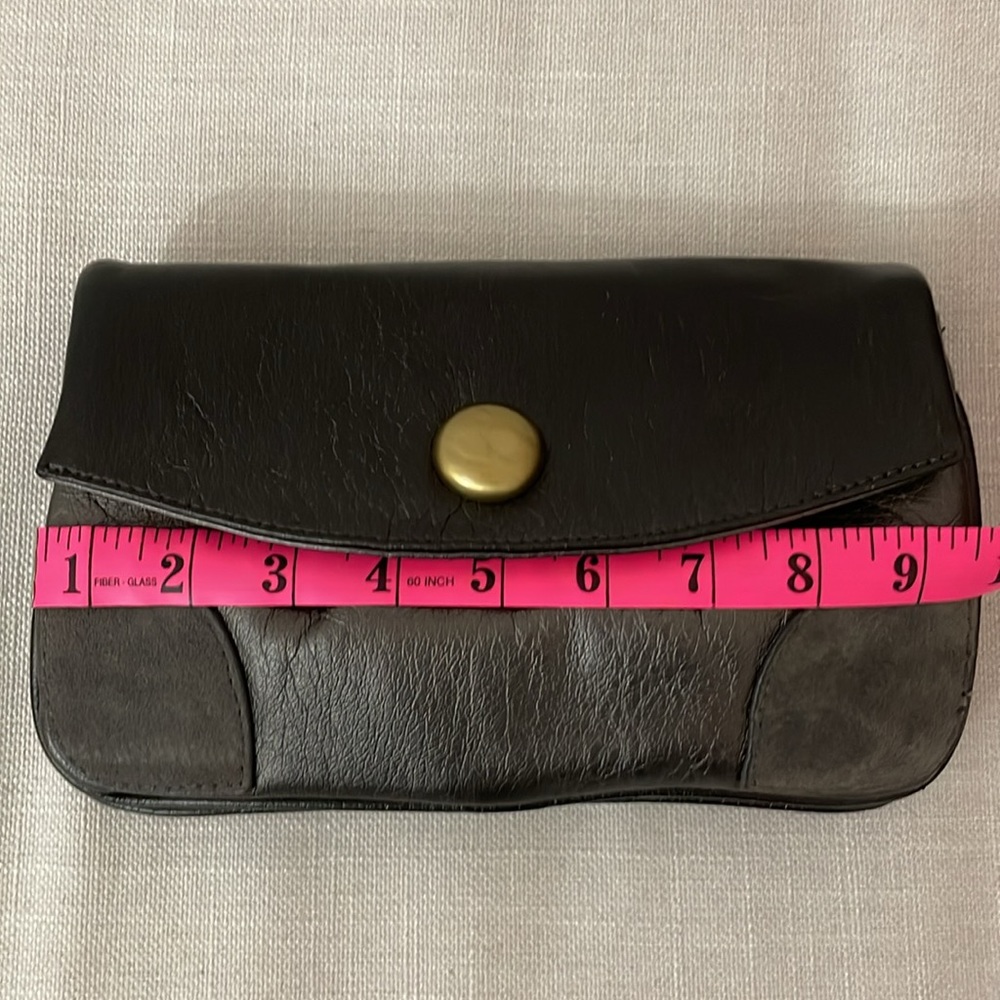 Vintage clutch bag, grey and black, 3 compartments - Picture 7 of 8